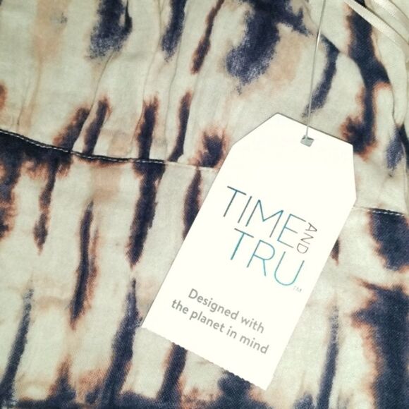 Women's Tie Dye Double Cloth Tie Shoulder Midi Dress - Picture 5 of 5